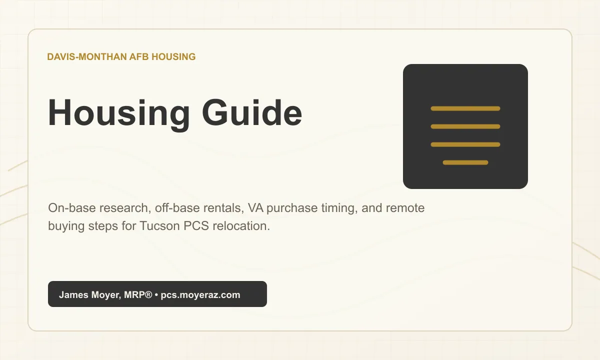 Davis-Monthan AFB housing guide image for Tucson PCS relocation planning